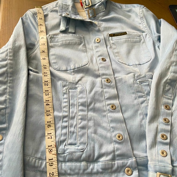 PARASUCO Baby Blue faux leather Jacket M $120 - Picture 10 of 10